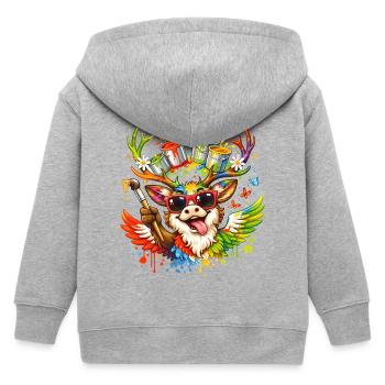 Kreativer Hirsch Kunst Illustration - Kinder Organic Kapuzenjacke Mini Cultivator von Stanley/Stella - Grau meliert - Hinten