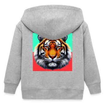 Tiger - Kinder Organic Kapuzenjacke Mini Cultivator von Stanley/Stella - Grau meliert - Hinten