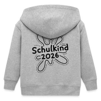 Schoolchild 2026 Blot with saying for school enrollment - Kids Organic Zip-up Hoodie by Stanley/Stella - heather grey - Back