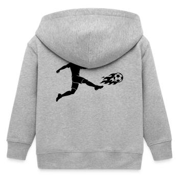Fussball Stürmer Silhouette - Kinder Organic Kapuzenjacke Mini Cultivator von Stanley/Stella - Grau meliert - Hinten