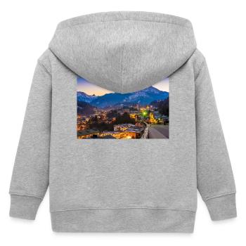 Berchtesgaden mit Watzmann - Kinder Organic Kapuzenjacke Mini Cultivator von Stanley/Stella - Grau meliert - Hinten
