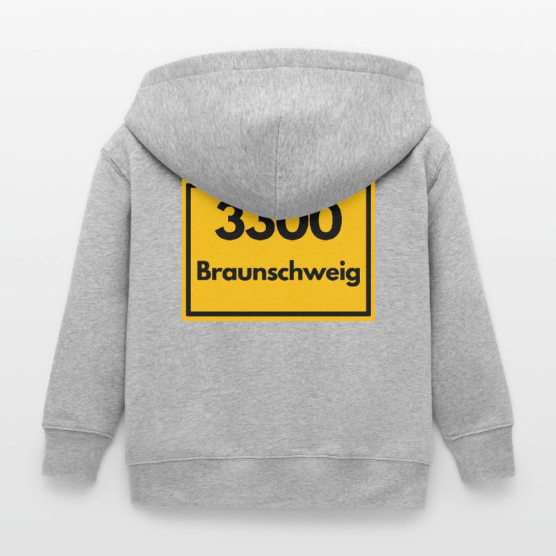 OLD POSTCODE POSTCODE RETRO 3300 BRAUNSCHWEIG Kids Organic Zip-up Hoodie by Stanley/Stella