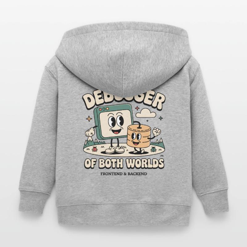 Debugger of both worlds | Debugging Dev Kids Organic Zip-up Hoodie by Stanley/Stella