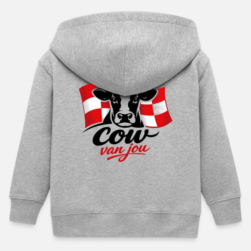vache de ta part - Veste à capuche enfant bio Stanley/Stella - gris chiné