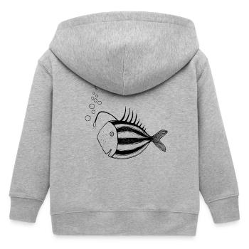 Fisch Lampe - Kinder Organic Kapuzenjacke Mini Cultivator von Stanley/Stella - Grau meliert - Hinten