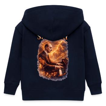 Stravinsky Piano Fire - Kids Organic Zip-up Hoodie by Stanley/Stella - navy - Back