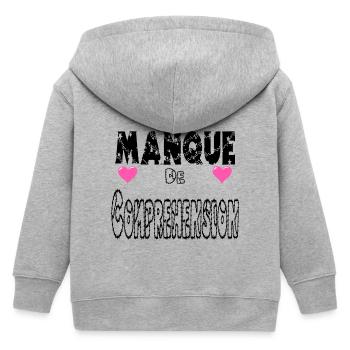 En Manque de Compréhension - Veste à capuche enfant bio Stanley/Stella - gris chiné - Dos