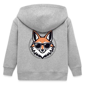 Renard rétro lunettes soleil - Veste à capuche enfant bio Stanley/Stella - gris chiné - Dos