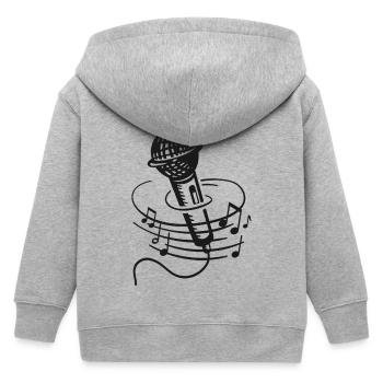 Sänger Mikrofon Karaoke Musiker Mikrophon Singen - Kinder Organic Kapuzenjacke Mini Cultivator von Stanley/Stella - Grau meliert - Hinten