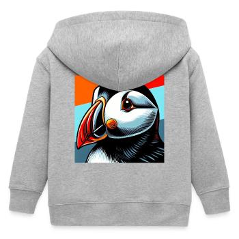 Papageitaucher - Kinder Organic Kapuzenjacke Mini Cultivator von Stanley/Stella - Grau meliert - Hinten
