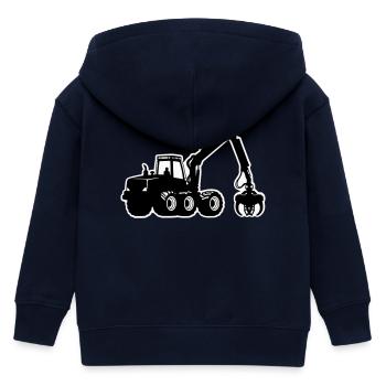 Silhouette de moissonneuse - Veste à capuche enfant bio Stanley/Stella - marine - Dos