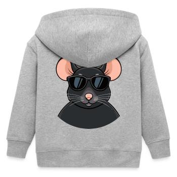 Mouse chic schwarze Brille - Kinder Organic Kapuzenjacke Mini Cultivator von Stanley/Stella - Grau meliert - Hinten