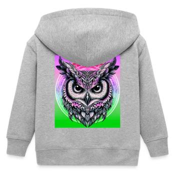Eule - Kinder Organic Kapuzenjacke Mini Cultivator von Stanley/Stella - Grau meliert - Hinten