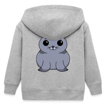 Phoques Chibi - Veste à capuche enfant bio Stanley/Stella - gris chiné - Dos