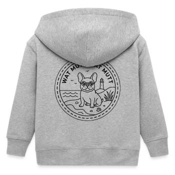 Wat mutt dat mutt Französische Bulldogge am Meer - Kinder Organic Kapuzenjacke Mini Cultivator von Stanley/Stella - Grau meliert - Hinten