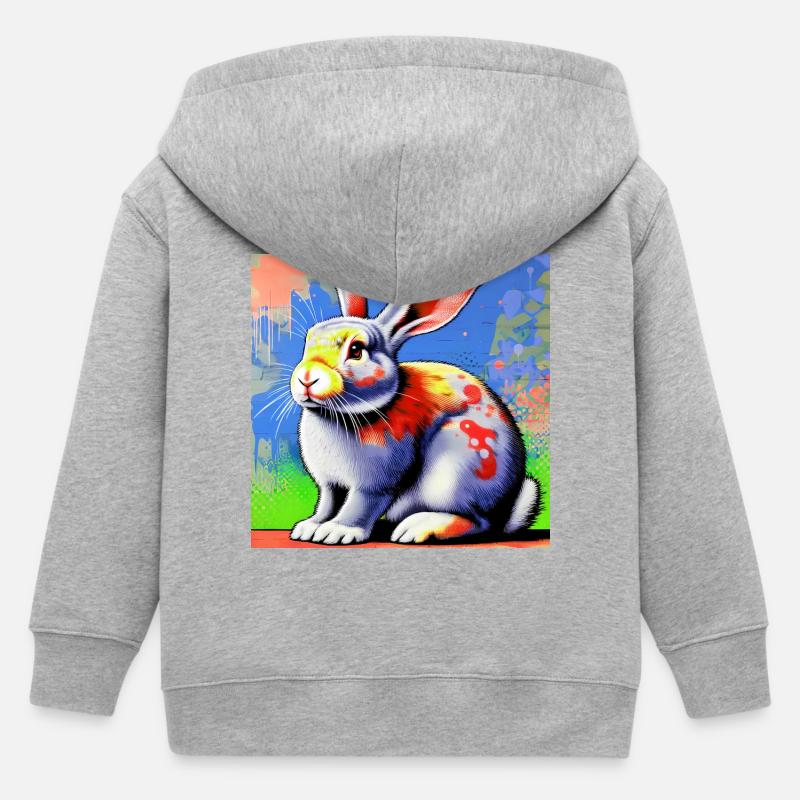 lapin - Veste à capuche enfant bio Stanley/Stella - gris chiné