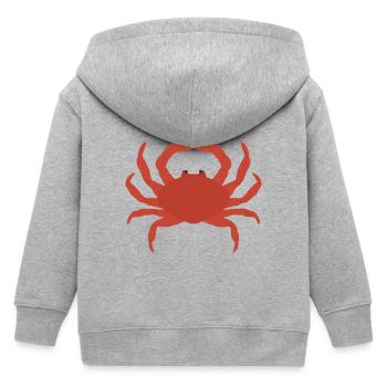 Crimson Crab Silhouette - Kinder Organic Kapuzenjacke Mini Cultivator von Stanley/Stella - Grau meliert - Hinten