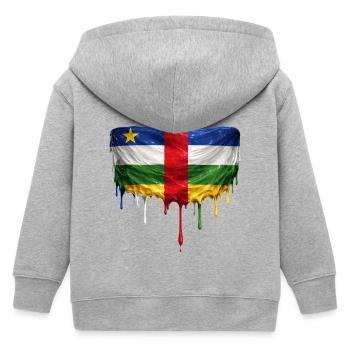 Central African Republic Flagge Tropfenpalette - Kinder Organic Kapuzenjacke Mini Cultivator von Stanley/Stella - Grau meliert - Hinten