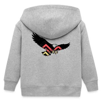 Adler Deutschland Fan Flagge - Kinder Organic Kapuzenjacke Mini Cultivator von Stanley/Stella - Grau meliert - Hinten