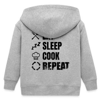 Cooking plan - Kids Organic Zip-up Hoodie by Stanley/Stella - heather grey - Back