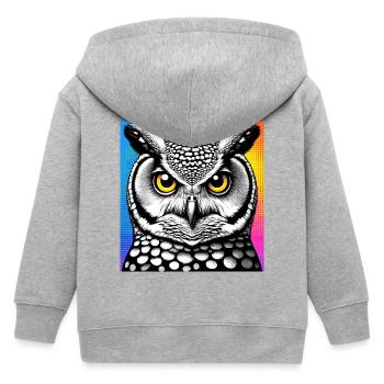 owl - Kids Organic Zip-up Hoodie by Stanley/Stella - heather grey - Back