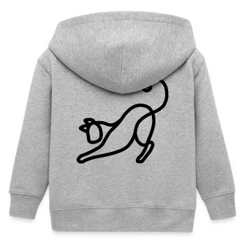 Minimalistische Katze - Kinder Organic Kapuzenjacke Mini Cultivator von Stanley/Stella - Grau meliert - Hinten