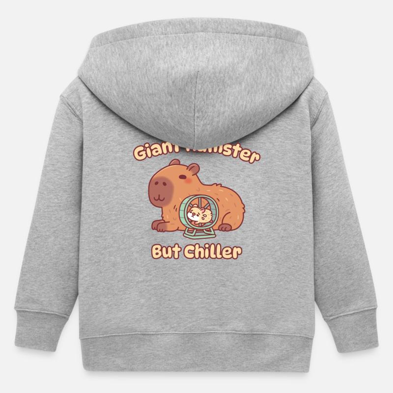 Mignon hamster géant capybara mais plus apaisant - Veste à capuche enfant bio Stanley/Stella - gris chiné