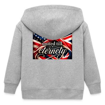United Till Eternity Flags - Kids Organic Zip-up Hoodie by Stanley/Stella - heather grey - Back