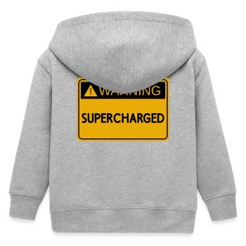 USDM-Aufkleber – SUPERCHARGED - Kinder Organic Kapuzenjacke Mini Cultivator von Stanley/Stella - Grau meliert - Hinten