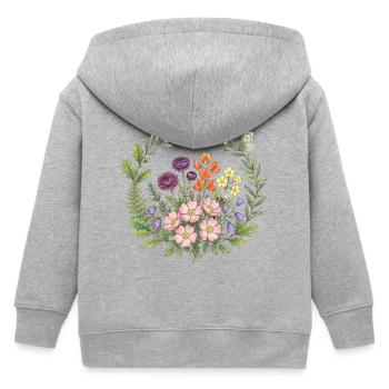 Frohes duftendes frisches Frühlings-Blumenzirkel - Kinder Organic Kapuzenjacke Mini Cultivator von Stanley/Stella - Grau meliert - Hinten