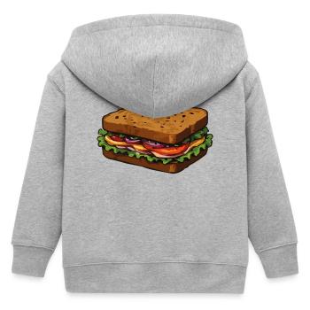 Sandwich illustration - Kids Organic Zip-up Hoodie by Stanley/Stella - heather grey - Back