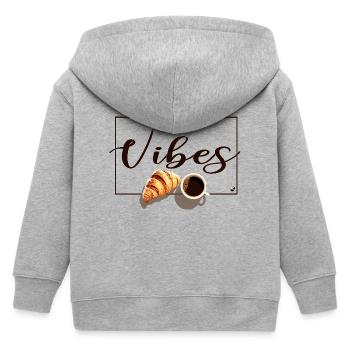 Tasse de café et croissant - Veste à capuche enfant bio Stanley/Stella - gris chiné - Dos