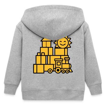 Building Blocks Railway Toys - Kids Organic Zip-up Hoodie by Stanley/Stella - heather grey - Back