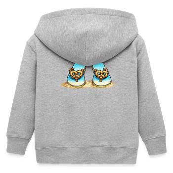 Blue Pretzel Bow Beach Flip-Flops - Kinder Organic Kapuzenjacke Mini Cultivator von Stanley/Stella - Grau meliert - Hinten