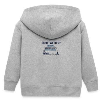 Schietwetter? Perfekt. Weniger Leute. Mehr Norden - Kinder Organic Kapuzenjacke Mini Cultivator von Stanley/Stella - Grau meliert - Hinten