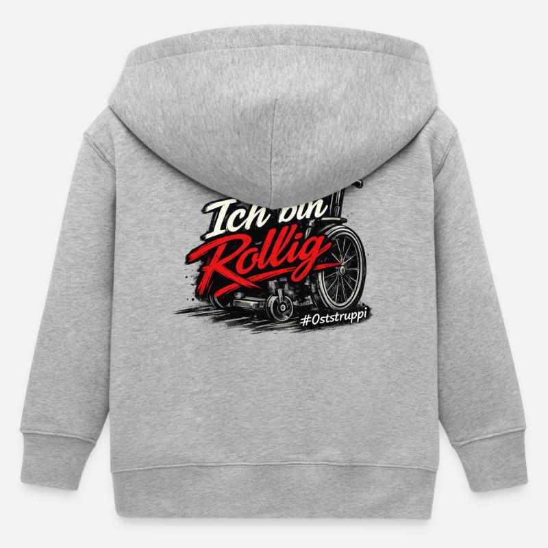 Rollig - Kinder Organic Kapuzenjacke Mini Cultivator von Stanley/Stella - Grau meliert