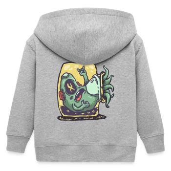 Alieno avocado in toaster - Kids Organic Zip-up Hoodie by Stanley/Stella - heather grey - Back