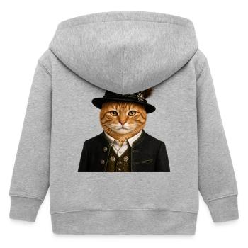 Chat de la Forêt-Noire en costume traditionnel - Veste à capuche enfant bio Stanley/Stella - gris chiné - Dos