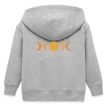 Faceted moon phase cover for night adventures - Kids Organic Zip-up Hoodie by Stanley/Stella - heather grey - Back