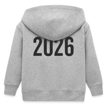 2026 Silvester Jahreszahl - Kinder Organic Kapuzenjacke Mini Cultivator von Stanley/Stella - Grau meliert - Hinten