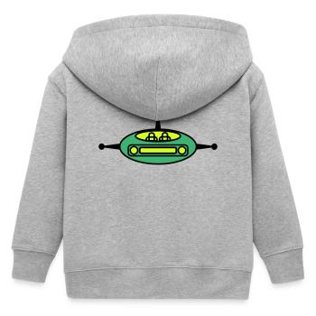 Raumgleiter - Kinder Organic Kapuzenjacke Mini Cultivator von Stanley/Stella - Grau meliert - Hinten