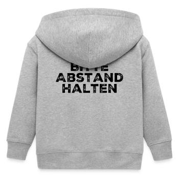 Bitte Abstand Halten Corona Krise Hinweis - Kinder Organic Kapuzenjacke Mini Cultivator von Stanley/Stella - Grau meliert - Hinten