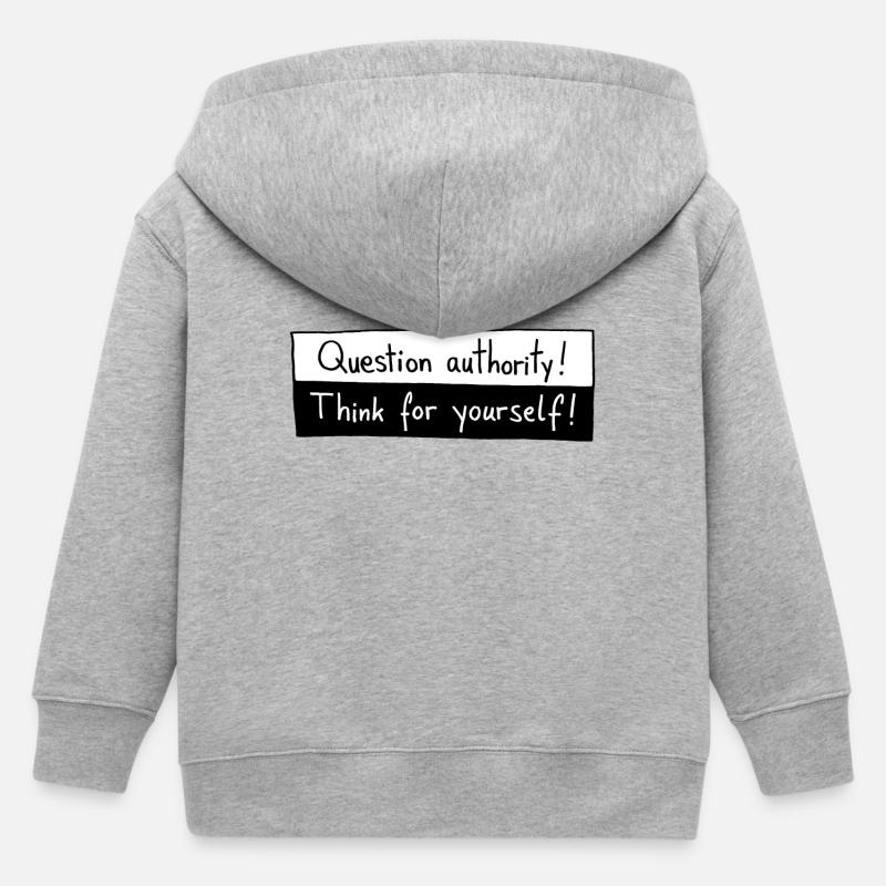 Question authority! Think for yourself! - Veste à capuche enfant bio Stanley/Stella - gris chiné