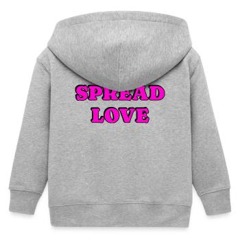 Spread Love Bold Typography - Kids Organic Zip-up Hoodie by Stanley/Stella - heather grey - Back