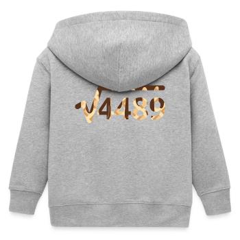 67 Meme Square - Kids Organic Zip-up Hoodie by Stanley/Stella - heather grey - Back