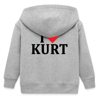 t-shirt name I love Kurt t-shirt gift idea - Kids Organic Zip-up Hoodie by Stanley/Stella - heather grey - Back