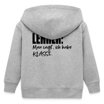 LEHRER SPRÜCHE MIT KLASSE - Kinder Organic Kapuzenjacke Mini Cultivator von Stanley/Stella - Grau meliert - Hinten