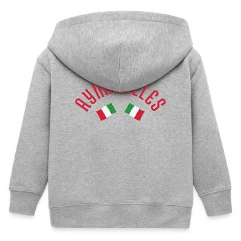 Aymavilles italienische Flaggen - Kinder Organic Kapuzenjacke Mini Cultivator von Stanley/Stella - Grau meliert - Hinten