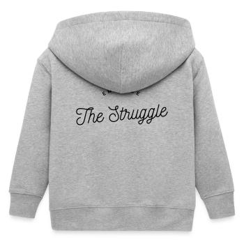 Embrace The Struggle - Motivational Text - Kids Organic Zip-up Hoodie by Stanley/Stella - heather grey - Back