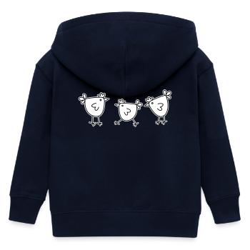 3 Hühner Hennen Federvieh - Kinder Organic Kapuzenjacke Mini Cultivator von Stanley/Stella - Navy - Hinten